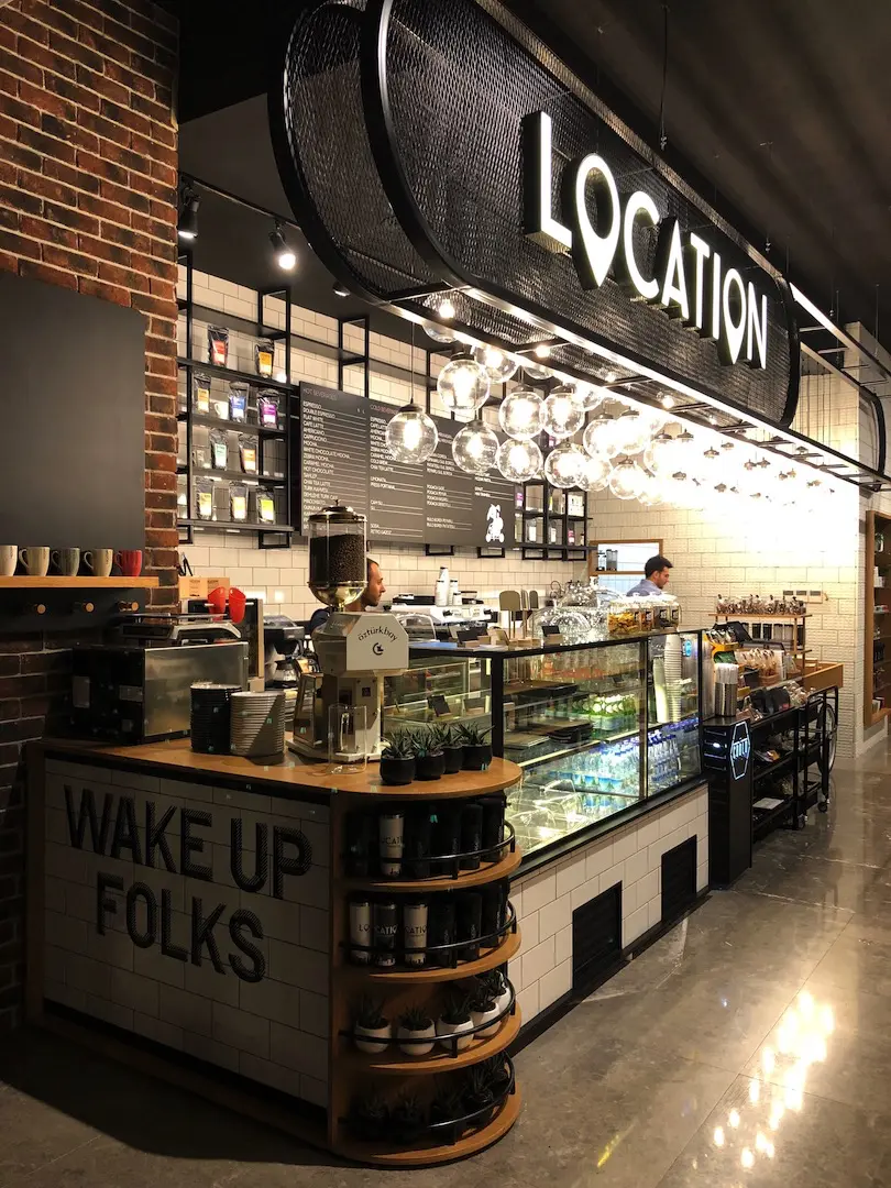 LOCATION CAFE BAYRAKLI TOWER | İÇ MİMARLIK HİZMETLERİ | ARCHITECTS | MİMARLIK HİZMETLERİ | INTERIOR DESIGNER | SHOP DESIGN | STORE INTERIOR